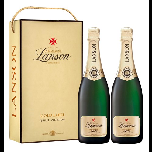 Lanson Gold Label Vintage 2002 Twin Set - Fast Shipping